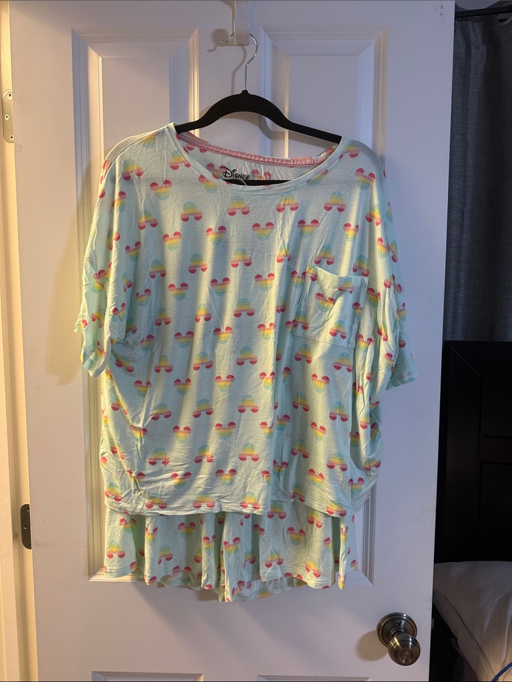 Disney pajama set with Pastel Rainbow Mickey Print